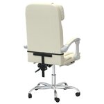 vidaXL Fauteuil de massage inclinable de bureau Crème Similicuir