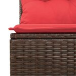 vidaXL Salon de jardin 10 Pièces et coussins marron résine tressée acacia