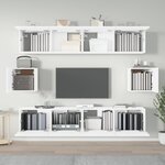 vidaXL Ensemble de meubles TV 6 Pièces Blanc Bois d'ingénierie