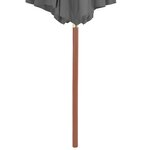 vidaXL Parasol d'extérieur avec mât en bois 300 cm anthracite