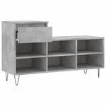 vidaXL Armoire à chaussures Gris béton 102x36x60 cm Bois d'ingénierie