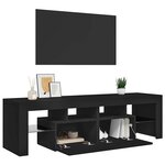 vidaXL Meuble TV avec lumières LED Noir 140x36 5x40 cm