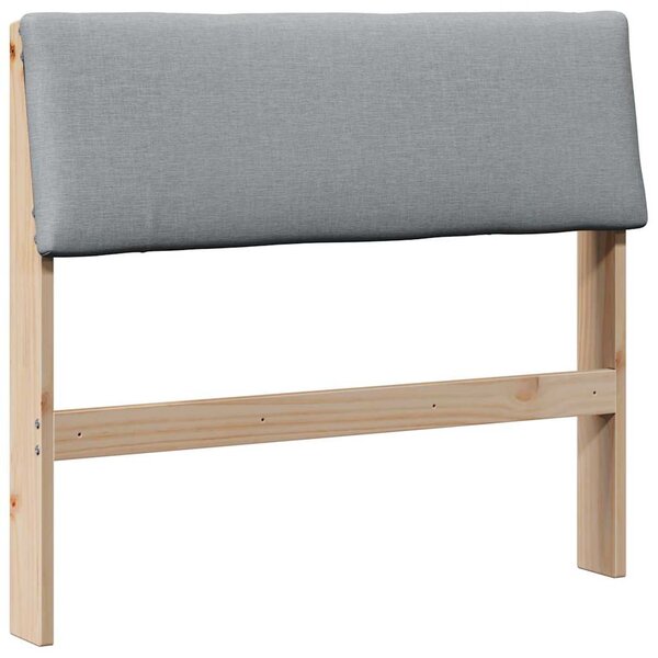 vidaXL Tête de lit capitonnée Gris clair 90 cm Pin massif