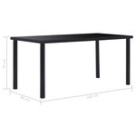 vidaXL Table à manger Noir 160x80x75 cm Verre trempé