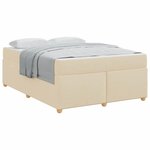 vidaXL Cadre de lit avec matelas Crème 140 x 200 cm tissu