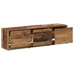 vidaXL Armoire TV avec LEDs avec tiroir Bois Ancien 140 x 34 x 40 cm