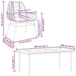 vidaXL Ensemble à manger jardin coussins 7Pièces marron rpoly otin verre