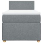 vidaXL Sommier à lattes de lit avec matelas Gris clair 100x200cm Tissu
