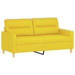 vidaXL Ensemble de canapés 3 Pièces avec coussins Jaune clair Tissu