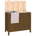 vidaXL Boîte à linge Marron miel 88 5x44x76 cm Bois massif de pin