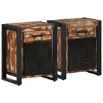 vidaXL Tables de chevet 2 Pièces multicolore bois massif de manguier brut