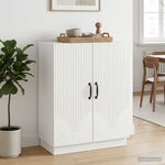 vidaXL Buffet Blanc brillant 66 x 34 5 x 87 cm Bois d'ingénierie