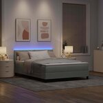 vidaXL Lit à ressort LED avec matelas Gris clair 140 x 190 cm Velours