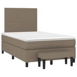 vidaXL Sommier à lattes de lit avec matelas Taupe 120x200 cm Tissu