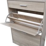vidaXL Meuble à chaussures avec tiroir et plateau en verre Bois