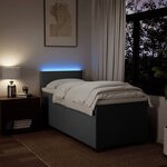 vidaXL Sommier à lattes de lit avec matelas Gris foncé 80x200 cm Tissu