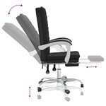 vidaXL Fauteuil inclinable de bureau Noir Similicuir
