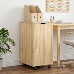 vidaXL Cabinet roulant Marron 34 x 39 x 65 5 cm Bois de Pin Massif