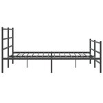 vidaXL Cadre de lit métal sans matelas avec pied de lit noir 200x200cm