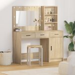 vidaXL Ensemble de Table de Maquillage 2 pièces Chêne Sonoma