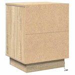 vidaXL Cabinet de chevet avec lumières LED Chêne Sonoma 39x34 5x50 cm