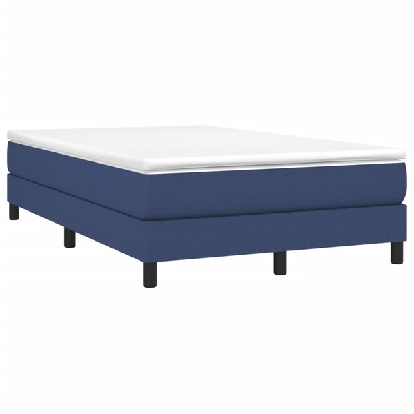 vidaXL Sommier à lattes de lit avec matelas bleu 120x190 cm tissu