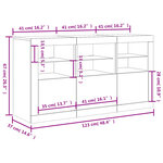 vidaXL Buffet avec lumières LED chêne marron 123x37x67 cm