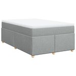 vidaXL Sommier à lattes de lit et matelas gris clair 120x190 cm tissu