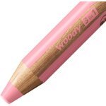 Crayon multi-talents woody 3en1  rond  rose pastel stabilo