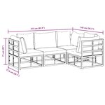 vidaXL Ensemble de canapé de jardin 4 Pièces Noir 213 x 143 x 71 cm