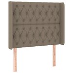 vidaXL Tête de lit à LED Taupe 93x16x118/128 cm Tissu