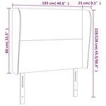 vidaXL Tête de lit avec oreilles Bleu 103x23x118/128 cm Tissu
