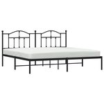 vidaXL Cadre de lit métal sans matelas avec tête de lit noir 193x203cm