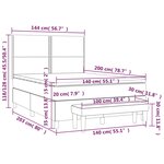 vidaXL Sommier à lattes de lit avec matelas Gris 140x200 cm Similicuir