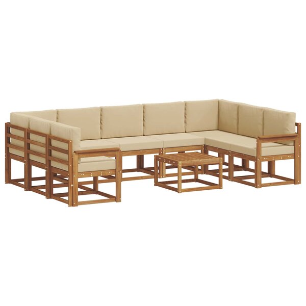 vidaXL Ensemble de canapés d'extérieur 10 Pièces Naturel et Beige