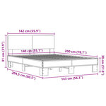 vidaXL Cadre de lit sonoma gris 140x200 cm bois d'ingénierie et métal