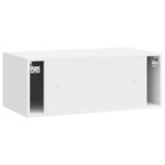 vidaXL Meuble TV mural Montage mural Blanc brillant 78 5 x 41 x 30 cm