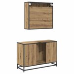 vidaXL Ensemble de mobilier de salle de bain 2 Pièces Chêne artisanal