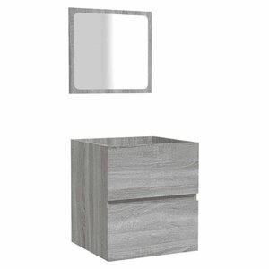 vidaXL Armoire de bain et miroir Sonoma gris Bois d'ingénierie