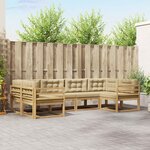 vidaXL Ensemble de canapés d'extérieur 6 Pièces Blanc et Beige