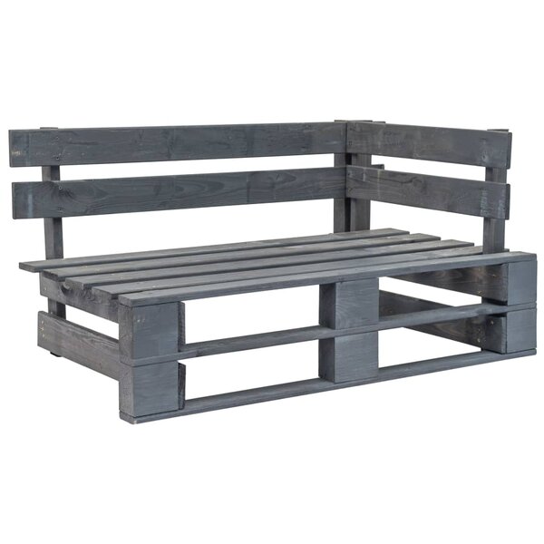 vidaXL Banc d'angle palette de jardin bois gris