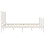 vidaXL Cadre de lit avec tête de lit blanc 140x190 cm bois massif