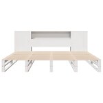 vidaXL Lit bibliothèque sans matelas blanc 200x200 cm bois massif