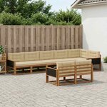 vidaXL Ensemble de canapés d'extérieur 8 Pièces Naturel et Beige
