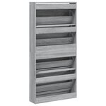 vidaXL Armoire à chaussures 4 tiroirs rabattables sonoma gris
