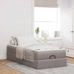 vidaXL Cadre de lit ottoman avec matelas taupe 100x200 cm tissu