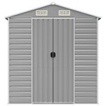 vidaXL Abri de jardin gris clair 191x215x198 cm acier galvanisé
