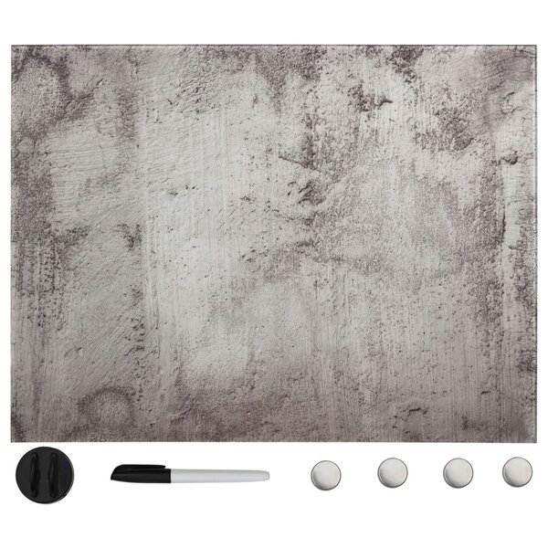 Tableau magnétique panneau écriture école maison bureau mural verre 80 x 60 cm gris 02_0045513