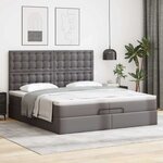 VidaXL Cadre de lit ottoman avec matelas gris 200x200 cm similicuir