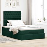 vidaXL Cadre de lit ottoman avec matelas vert foncé 120x200 cm velours